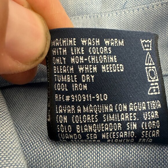 Puritan Mens Short Sleeve Button-Down Shirt Neck Size 16 Light Blue - Picture 3 of 4